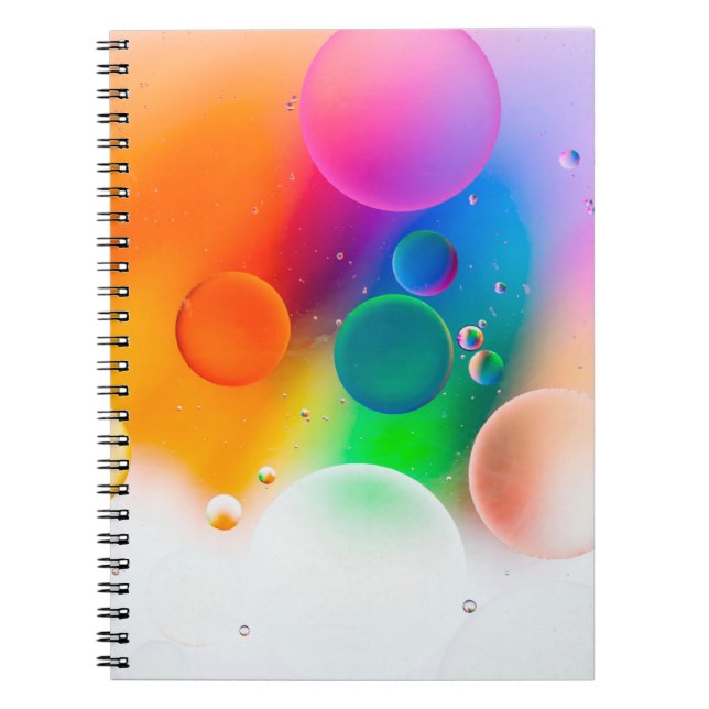 Colourful artistic image of oil drop on water, mod notebook (Front)