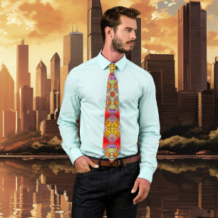 Colourful Artistic Leaded Glass Fantasy Tie