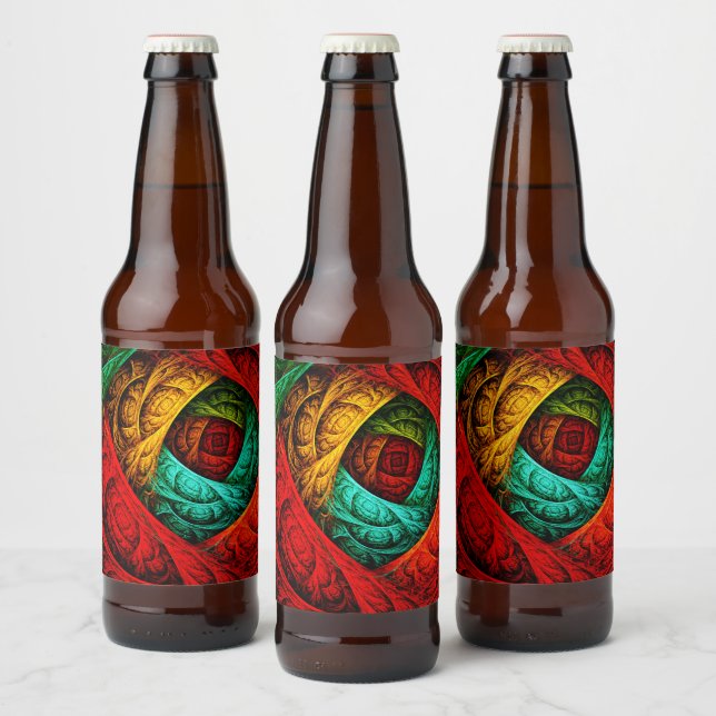 Colourful Artistic Modern Abstract Art Pattern #09 Beer Bottle Label (Bottles)