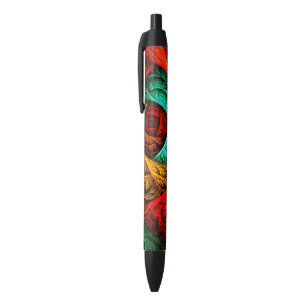 Colourful Artistic Modern Abstract Art Pattern #09 Black Ink Pen