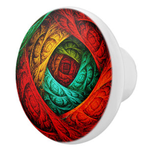 Colourful Artistic Modern Abstract Art Pattern #09 Ceramic Knob