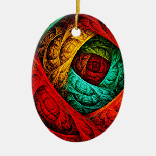 Colourful Artistic Modern Abstract Art Pattern #09 Ceramic Ornament