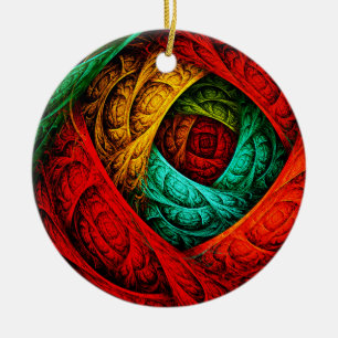 Colourful Artistic Modern Abstract Art Pattern #09 Ceramic Ornament
