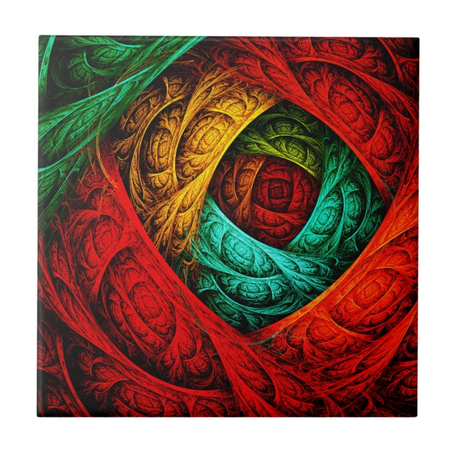 Colourful Artistic Modern Abstract Art Pattern #09 Ceramic Tile (Front)