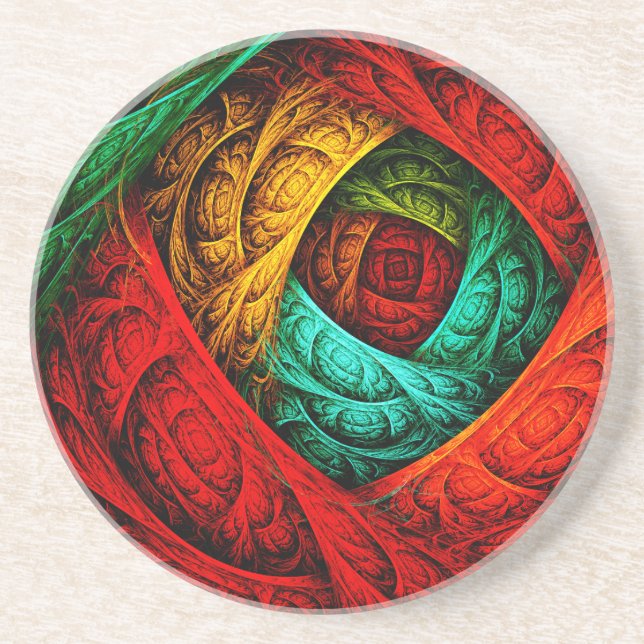 Colourful Artistic Modern Abstract Art Pattern #09 Coaster (Front)