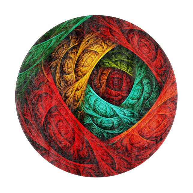 Colourful Artistic Modern Abstract Art Pattern #09 Cutting Board (Front)