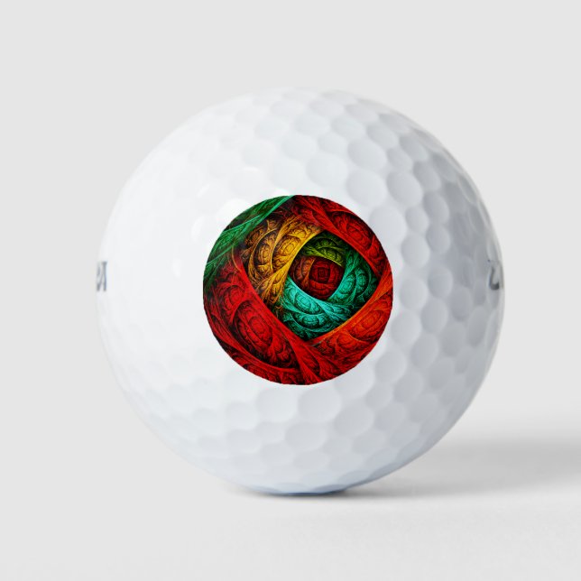 Colourful Artistic Modern Abstract Art Pattern #09 Golf Balls (Front)