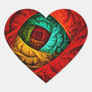 Colourful Artistic Modern Abstract Art Pattern #09 Heart Sticker
