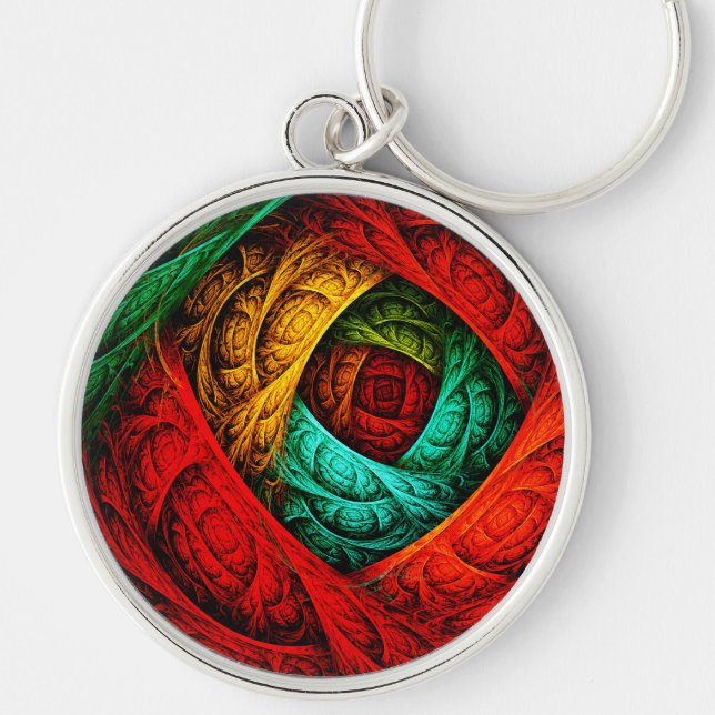 Colourful Artistic Modern Abstract Art Pattern #09 Key Ring (Front)
