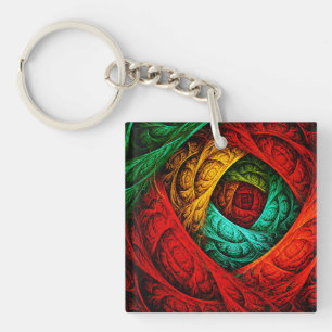 Colourful Artistic Modern Abstract Art Pattern #09 Key Ring