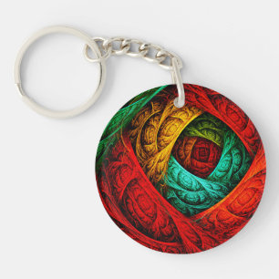 Colourful Artistic Modern Abstract Art Pattern #09 Key Ring