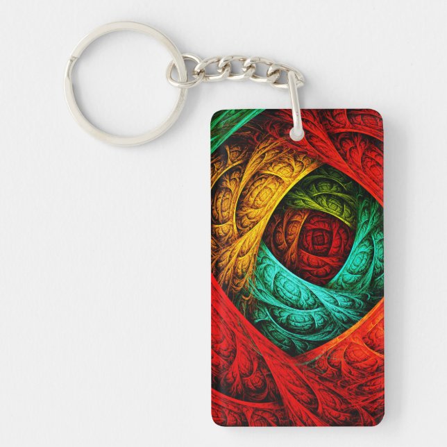 Colourful Artistic Modern Abstract Art Pattern #09 Key Ring (Front)