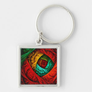 Colourful Artistic Modern Abstract Art Pattern #09 Key Ring