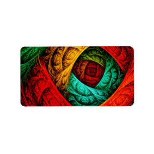 Colourful Artistic Modern Abstract Art Pattern #09 Label