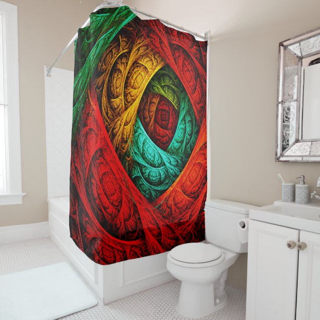 Colourful Artistic Modern Abstract Art Pattern #09 Shower Curtain (In Situ)
