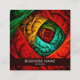 Colourful Artistic Modern Abstract Art Pattern #09 Square Business Card
