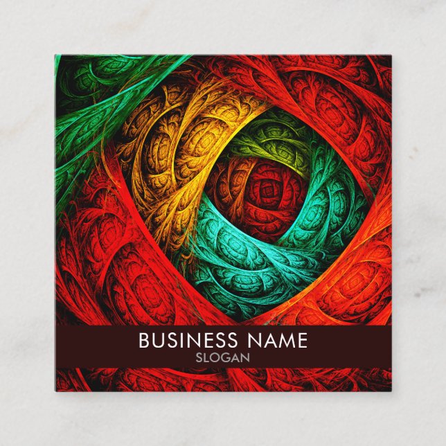 Colourful Artistic Modern Abstract Art Pattern #09 Square Business Card (Front)