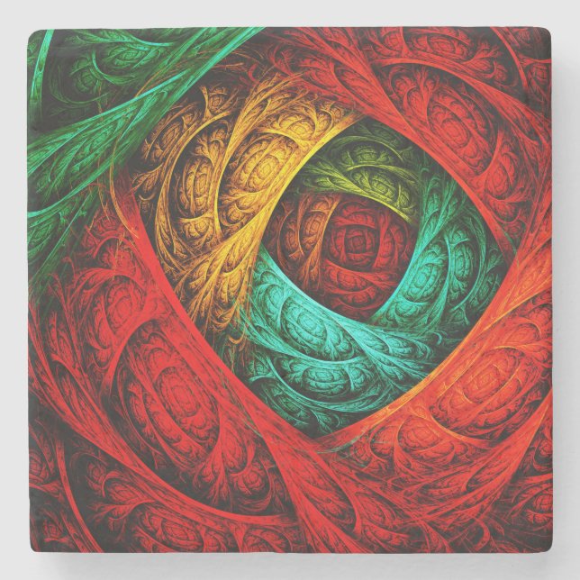 Colourful Artistic Modern Abstract Art Pattern #09 Stone Coaster (Front)