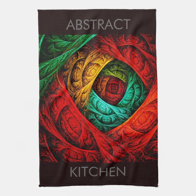 Colourful Artistic Modern Abstract Art Pattern #09 Tea Towel (Vertical)