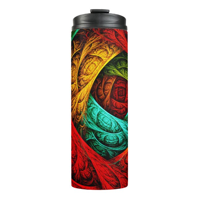 Colourful Artistic Modern Abstract Art Pattern #09 Thermal Tumbler (Front)