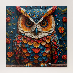 Colourful Artistic Owl Jigsaw Puzzle