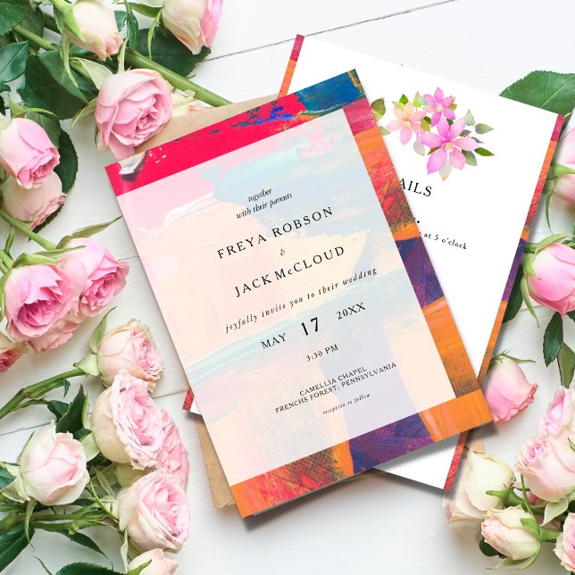 Colourful artistic wedding invitation all in one (Creator Uploaded)