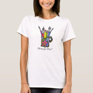 Colourful Artists Brushes and Pencils T-Shirt