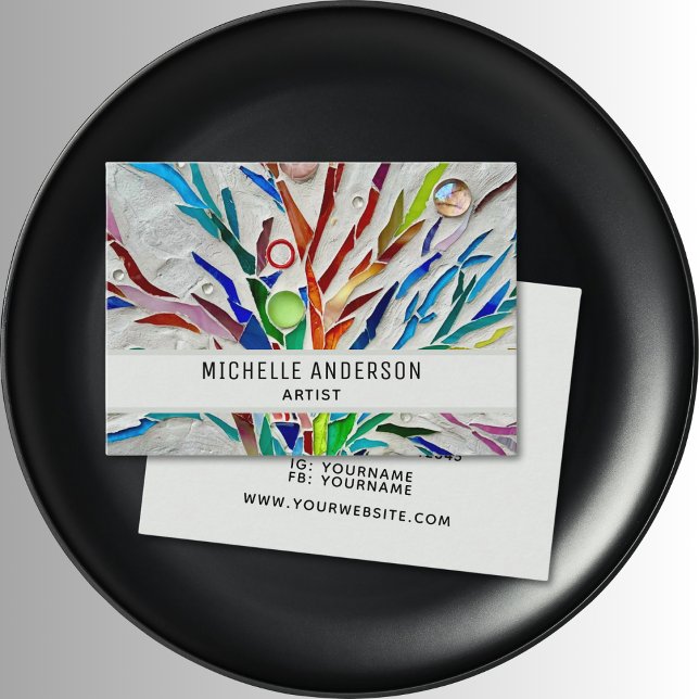 Colourful Artist's  Business Card (Creator Uploaded)