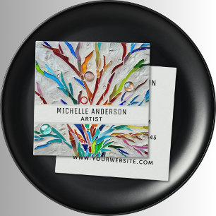 Colourful Artist's  Square Business Card