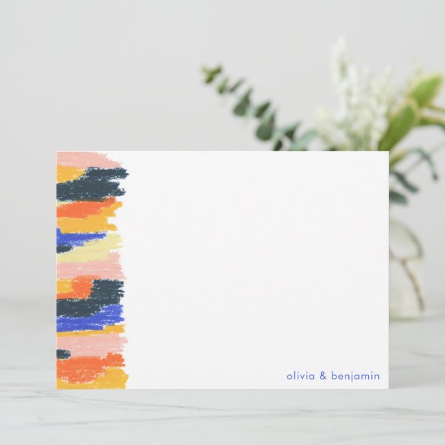 Colourful Artsy Abstract Art Unique Personalised Thank You Card (Standing Front)
