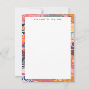 Colourful Artsy Abstract Marble Swirl Design Card