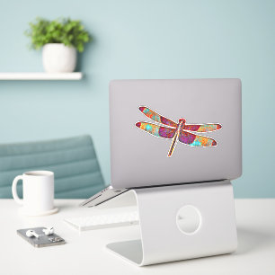 Colourful Artsy Dragonfly Cut Out Sticker