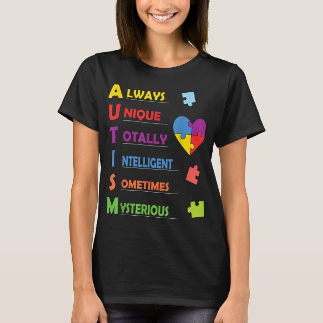 Colourful ASD Design for Proud Parents of an Autis T-Shirt (Front)