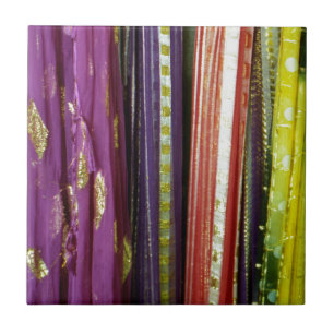 Colourful Asian Scarves Tile