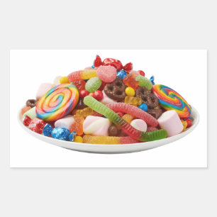 Colourful Assorted Candies on Plate Sticker