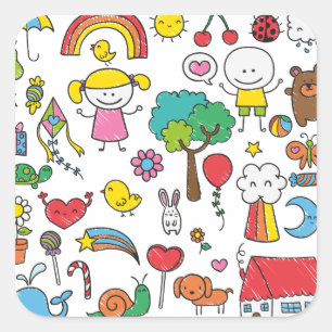 Colourful Assorted Children's Drawing Sticker Seal