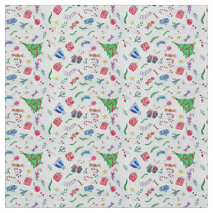 Colourful Assorted Confetti Streamers  Pattern   Fabric