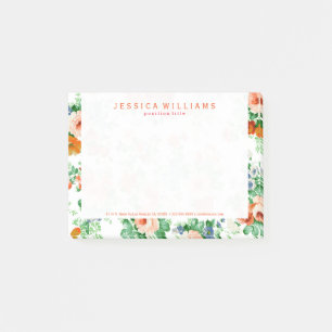 Colourful Assorted Flowers & Roses pattern Post-it Notes
