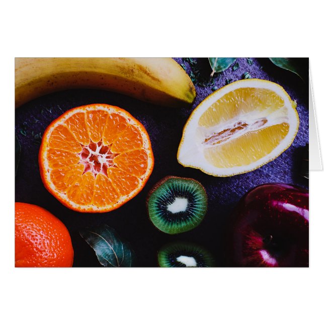 Colourful Assorted Fruits Note Card (Front Horizontal)