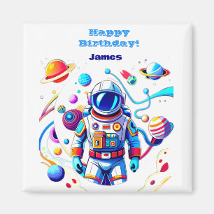Colourful Astronaut and Univers in Bold Colours Magnet