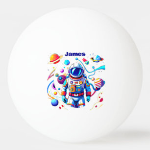 Colourful Astronaut and Univers in Bold Colours Ping Pong Ball