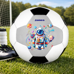 Colourful Astronaut and Univers in Bold Colours Soccer Ball