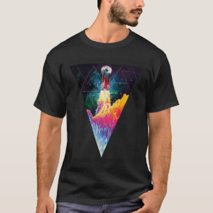 Colourful Astronaut Blast Off Rocket Launching Gal T-Shirt