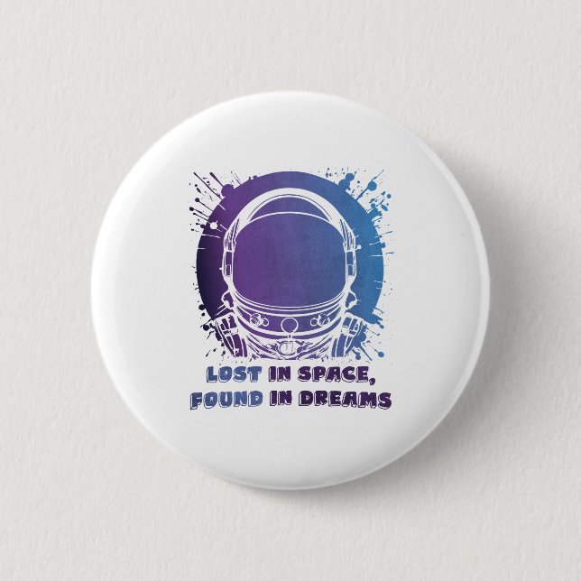 Colourful Astronaut Button – Bold Space Style (Front)