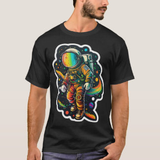 Colourful Astronaut In Space T-Shirt