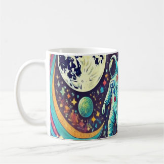 Colourful Astronaut Spacewalk Pattern Coffee Mug