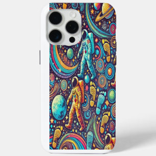 Colourful Astronaut Spacewalk Pattern iPhone 15 Pro Max Case