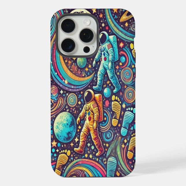 Colourful Astronaut Spacewalk Pattern iPhone Case (Back)