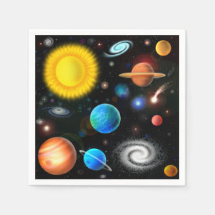 Colourful Astronomy Space Cocktail Napkins