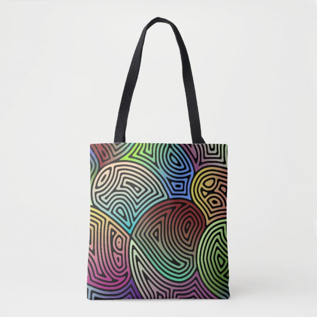 colourful asymmetrical abstract shapes tote bag (Front)
